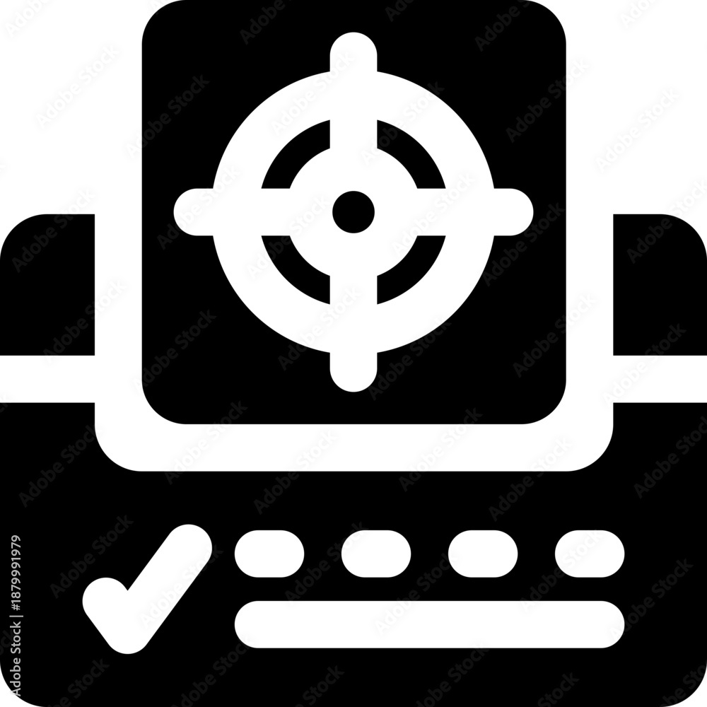 Fototapeta premium mission glyph icon. Strong and solid vector icon for websites, mobile interfaces, presentations, and visual branding. High quality and easy to edit.
