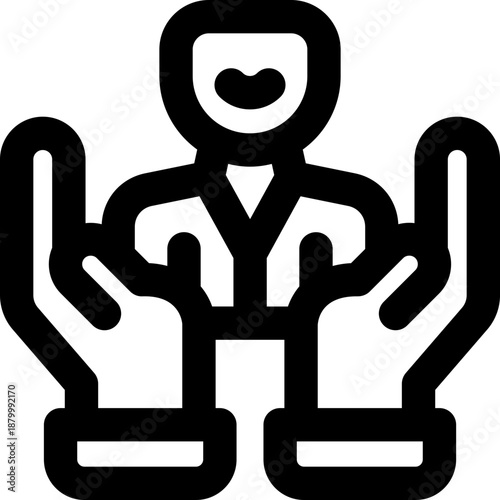 employee welfare line icon. Clean and minimalist vector icon for websites, mobile apps, presentations, and logos. Fully scalable and customizable for any project.