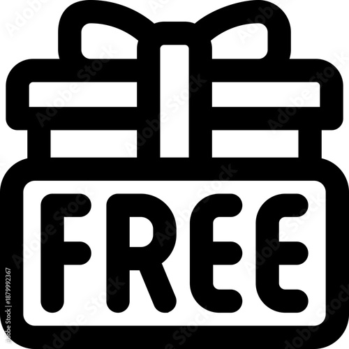 free gift glyph icon. Strong and solid vector icon for websites, mobile interfaces, presentations, and visual branding. High quality and easy to edit.