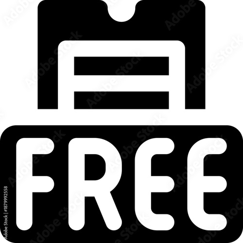 free voucher line icon. Clean and minimalist vector icon for websites, mobile apps, presentations, and logos. Fully scalable and customizable for any project.