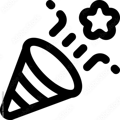 confetti line icon. Clean and minimalist vector icon for websites, mobile apps, presentations, and logos. Fully scalable and customizable for any project.