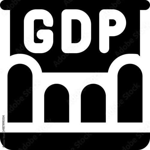 gdp growth glyph icon. Strong and solid vector icon for websites, mobile interfaces, presentations, and visual branding. High quality and easy to edit.