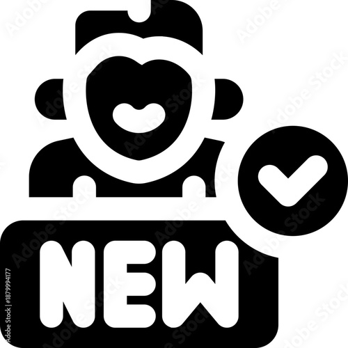 new hire glyph icon. Strong and solid vector icon for websites, mobile interfaces, presentations, and visual branding. High quality and easy to edit.