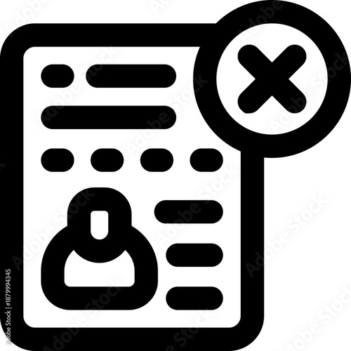 rejected line icon. Clean and minimalist vector icon for websites, mobile apps, presentations, and logos. Fully scalable and customizable for any project.