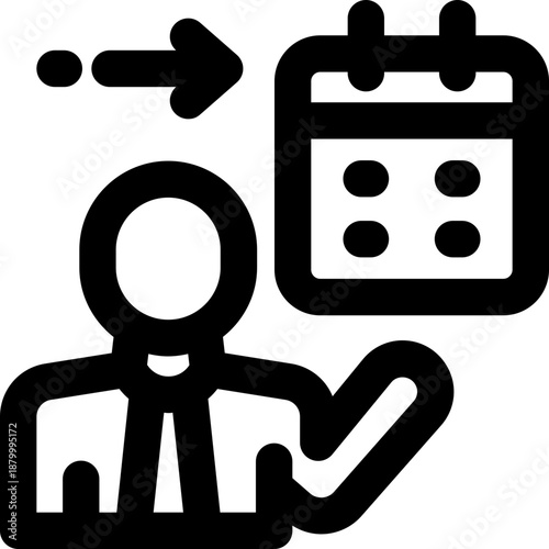 schedule line icon. Clean and minimalist vector icon for websites, mobile apps, presentations, and logos. Fully scalable and customizable for any project.