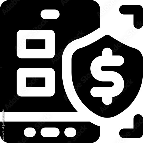 mobile application glyph icon. Strong and solid vector icon for websites, mobile interfaces, presentations, and visual branding. High quality and easy to edit.