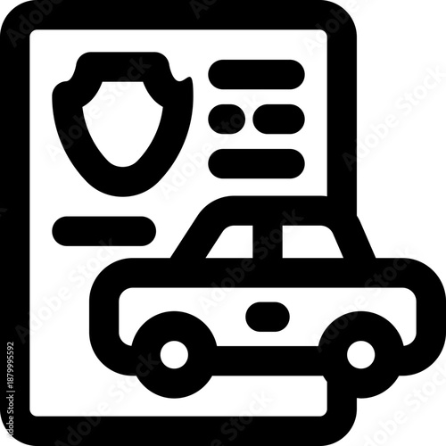 car insurance line icon. Clean and minimalist vector icon for websites, mobile apps, presentations, and logos. Fully scalable and customizable for any project.