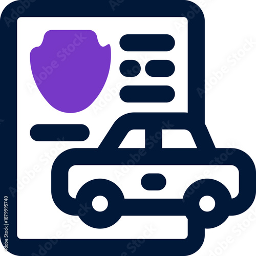 car insurance duotone icon. Sleek and modern vector icon for websites, mobile apps, marketing materials, and corporate design. Fully scalable and ready to use.