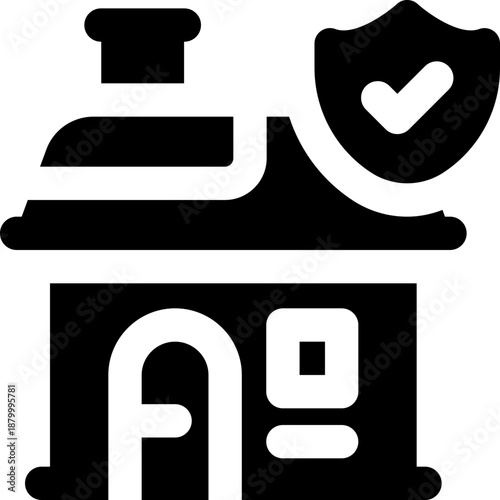 home insurance glyph icon. Strong and solid vector icon for websites, mobile interfaces, presentations, and visual branding. High quality and easy to edit.