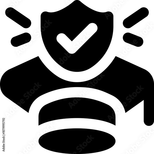 study insurance glyph icon. Strong and solid vector icon for websites, mobile interfaces, presentations, and visual branding. High quality and easy to edit.