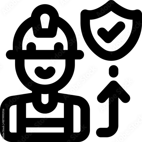 work insurance line icon. Clean and minimalist vector icon for websites, mobile apps, presentations, and logos. Fully scalable and customizable for any project.