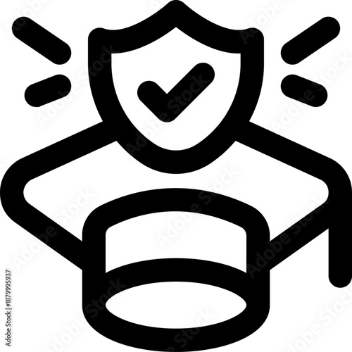 study insurance line icon. Clean and minimalist vector icon for websites, mobile apps, presentations, and logos. Fully scalable and customizable for any project.