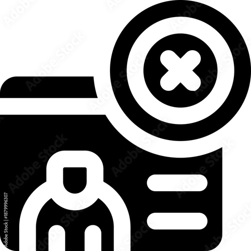 rejection glyph icon. Strong and solid vector icon for websites, mobile interfaces, presentations, and visual branding. High quality and easy to edit.