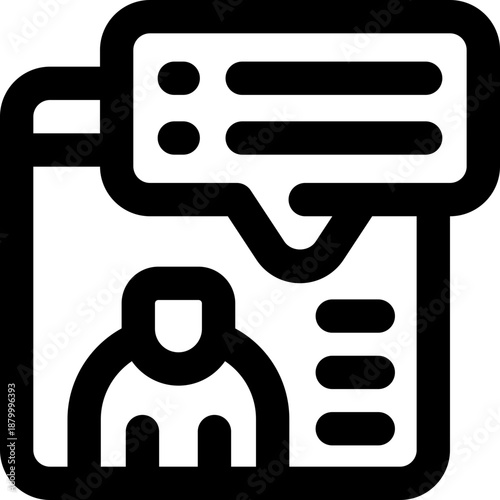 interview line icon. Clean and minimalist vector icon for websites, mobile apps, presentations, and logos. Fully scalable and customizable for any project.