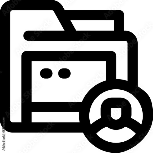 folder line icon. Clean and minimalist vector icon for websites, mobile apps, presentations, and logos. Fully scalable and customizable for any project.