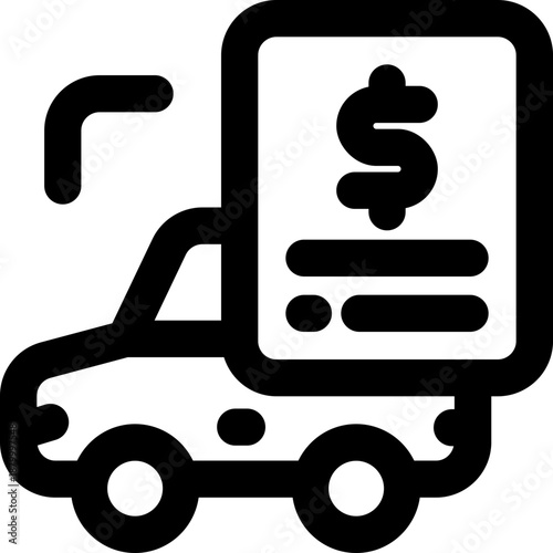 car loan line icon. Clean and minimalist vector icon for websites, mobile apps, presentations, and logos. Fully scalable and customizable for any project.