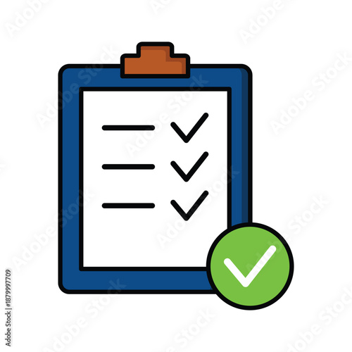 Checklist Lineal Color Illustration Icon Vector for Task Design