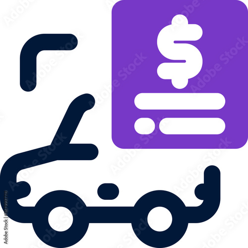 car loan duotone icon. Sleek and modern vector icon for websites, mobile apps, marketing materials, and corporate design. Fully scalable and ready to use.