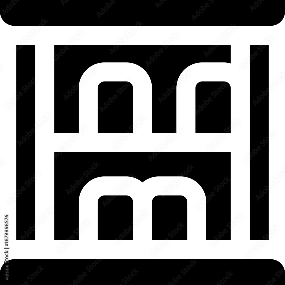 Fototapeta premium bookshelf glyph icon. Strong and solid vector icon for websites, mobile interfaces, presentations, and visual branding. High quality and easy to edit.