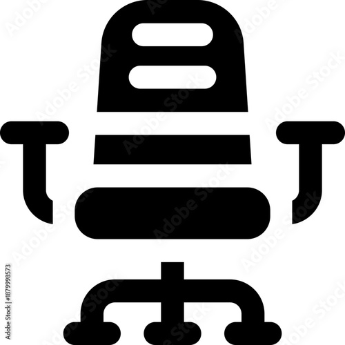 office chair glyph icon. Strong and solid vector icon for websites, mobile interfaces, presentations, and visual branding. High quality and easy to edit.