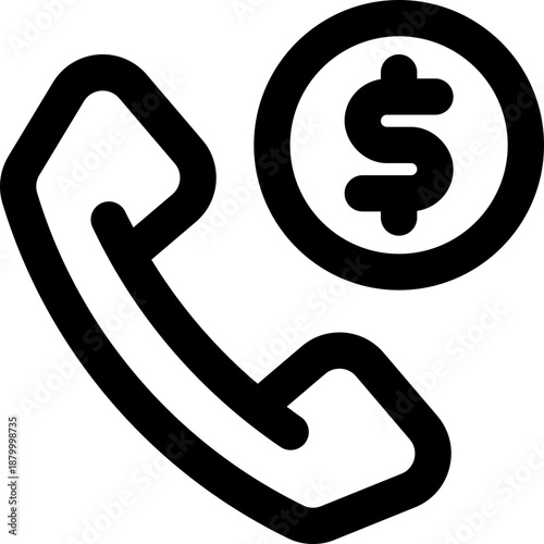 telephone line icon. Clean and minimalist vector icon for websites, mobile apps, presentations, and logos. Fully scalable and customizable for any project.