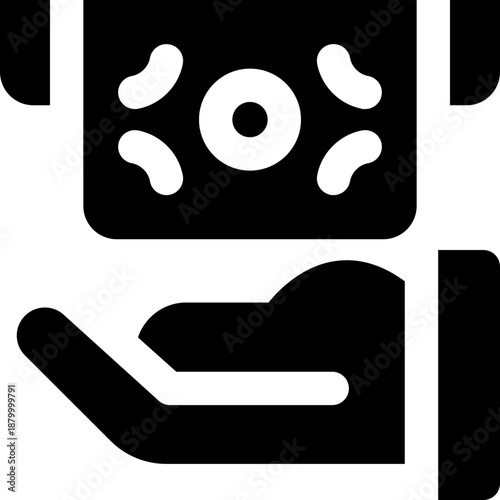 deposit glyph icon. Strong and solid vector icon for websites, mobile interfaces, presentations, and visual branding. High quality and easy to edit.