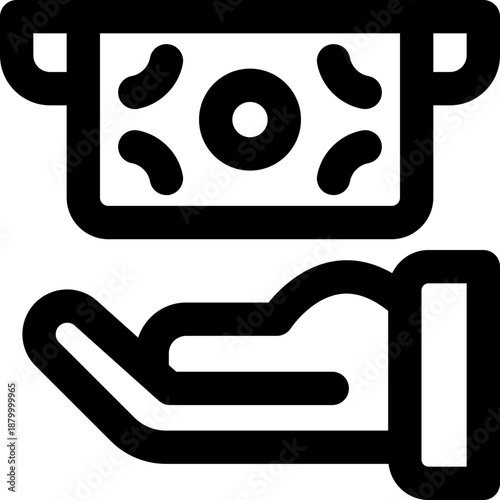 deposit line icon. Clean and minimalist vector icon for websites, mobile apps, presentations, and logos. Fully scalable and customizable for any project.