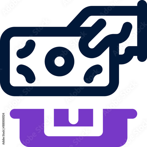 saving duotone icon. Sleek and modern vector icon for websites, mobile apps, marketing materials, and corporate design. Fully scalable and ready to use.