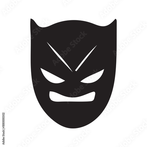 black mask on white background