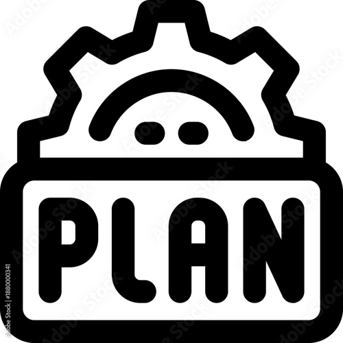 project plan line icon. Clean and minimalist vector icon for websites, mobile apps, presentations, and logos. Fully scalable and customizable for any project.