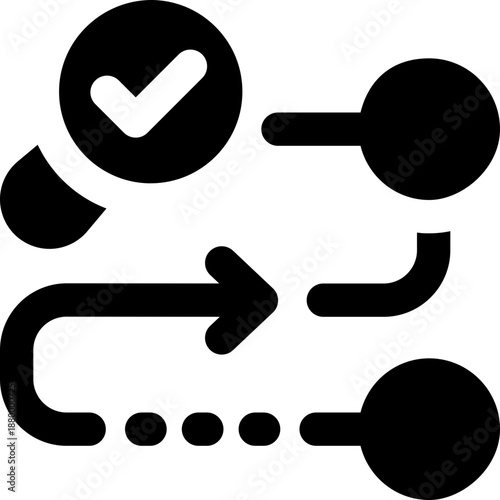workflow glyph icon. Strong and solid vector icon for websites, mobile interfaces, presentations, and visual branding. High quality and easy to edit.