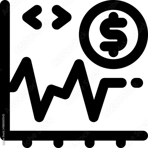 volatility line icon. Clean and minimalist vector icon for websites, mobile apps, presentations, and logos. Fully scalable and customizable for any project.