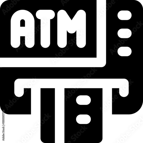 atm glyph icon. Strong and solid vector icon for websites, mobile interfaces, presentations, and visual branding. High quality and easy to edit.