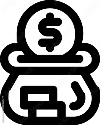 saving money line icon. Clean and minimalist vector icon for websites, mobile apps, presentations, and logos. Fully scalable and customizable for any project.