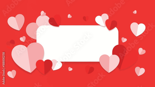Valentine's Day Heart Frame with Falling Love Hearts for Romantic Occasions