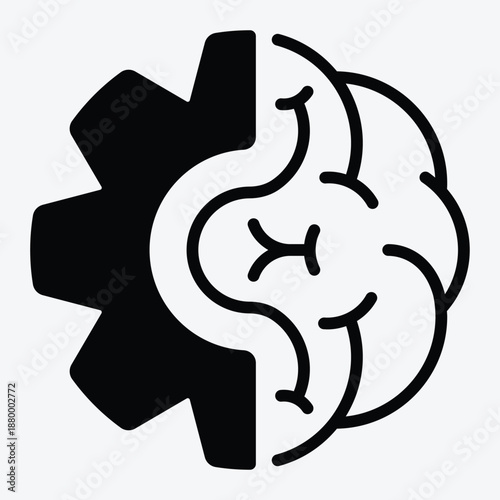 Solid mind icon for thinking, consciousness, and psychology concepts.