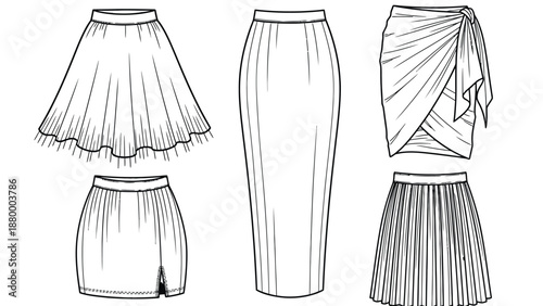Women's Fashion Skirt Set Featuring Flowy, Pleated, Maxi, Mini, And Wrapped Design