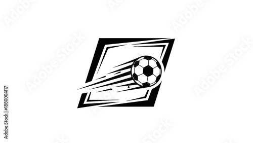 Dynamic Soccer Ball Logo Design Element.