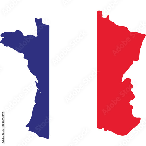 Minnesota state map in french flag colors