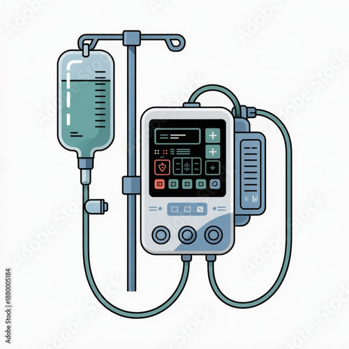 Smart IV Infusion Pump Medical Vector