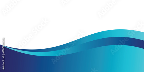 Blue Abstract Wave Banner Design With Turquoise Curves For Corporate Backgrounds And Modern Web Graphics