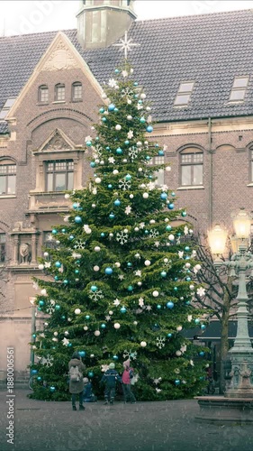 Merry Christmas Snowfall Background with Soft Falling Snowflakes