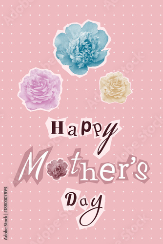 Creative collage style Happy Mother's Day card