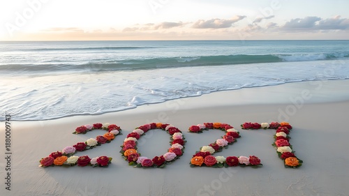 2021 flowers on beach sand roses