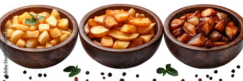 Various small bowls of cooked grains or legumes