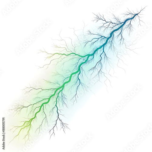 Diagonal Lightning Bolt with Green and Blue Gradient