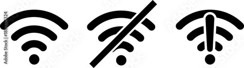 Wi-fi signal strength icons set