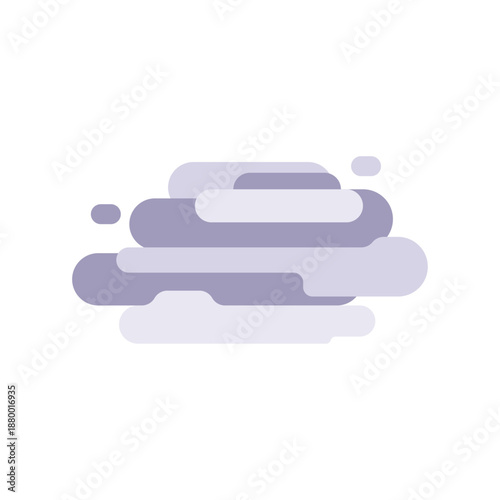 Foggy mist layers low visibility weather icon, colorful vector flat style illustration