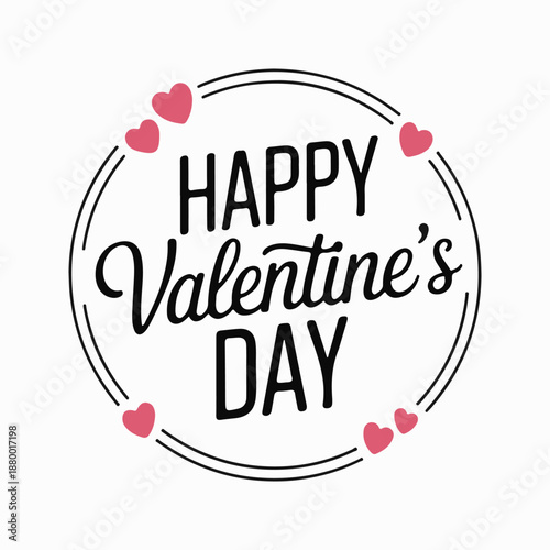 Happy valentine's day isolated on white background