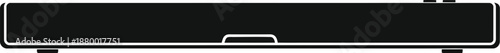 A black silhouette vector icon representing a soundbar or home entertainment audio device